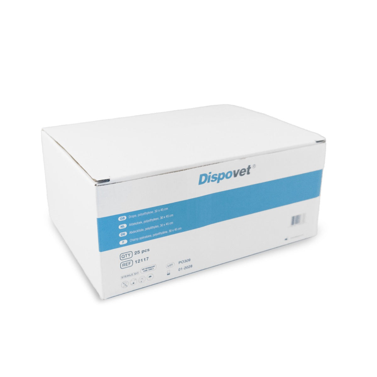 Dispovet - 1 Laags Afdekdoek Steriel (Groen, Poly-Ethyleen, 30x45 cm) - 25 stuks