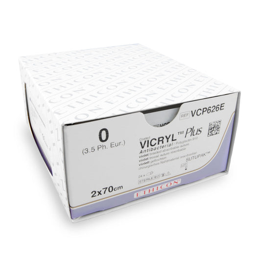 Hechtdraad Vicryl Plus (VCP626E, 0 2 x 70cm) 24 stuks | Ethicon