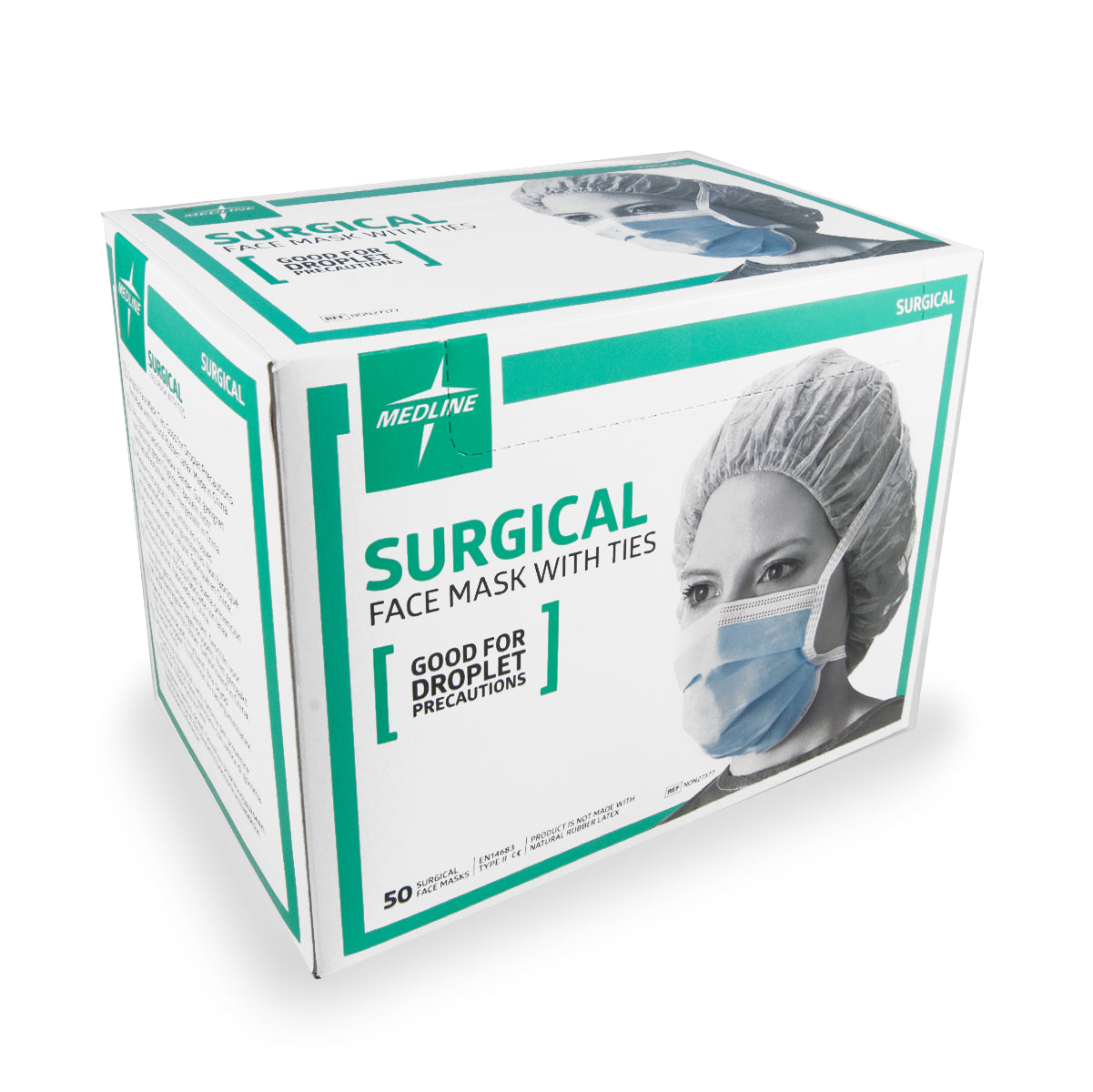 Medline Chirurgisch Mondmasker met Koordjes Blauw - 50 stuks