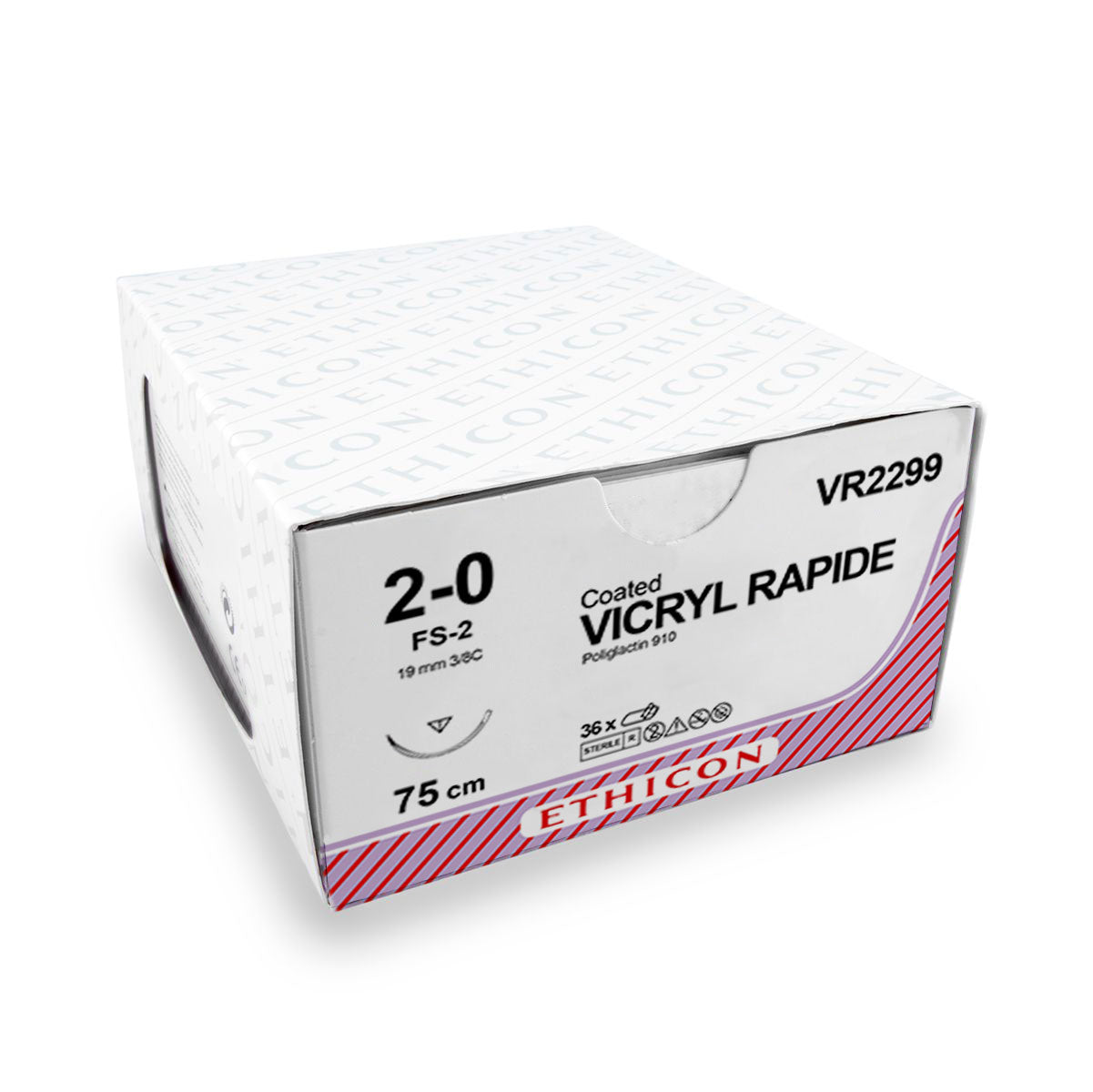 Ethicon Hechtdraad Vicryl Rapide (VR2299, FS-2, 75 cm, 2-0) - 36 stuks