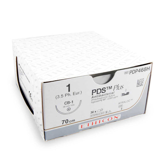 Ethicon Hechtdraad PDS Plus (PDP468H, USP 1, EP-4, CP-1,  0.5, 70 cm) - 36 stuks