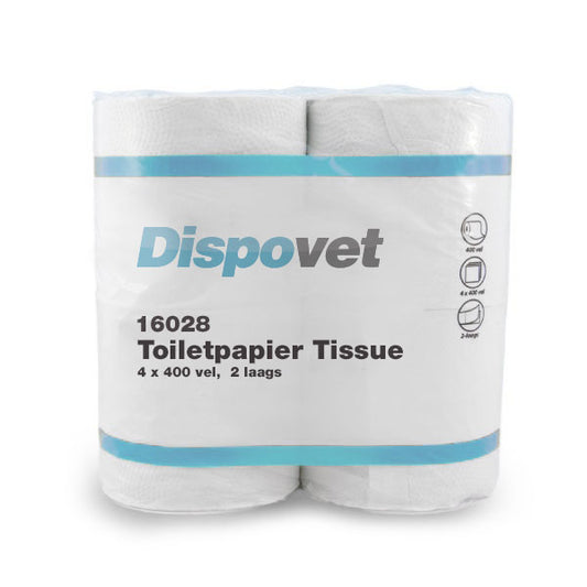 Ecowipe toiletpapier, hoogwit, 2-laags, 400 vel, 40 rollen